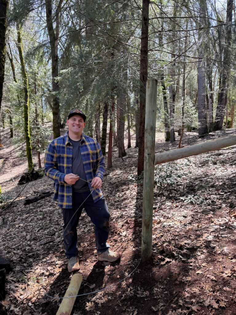 repairing a fence in Nevada county